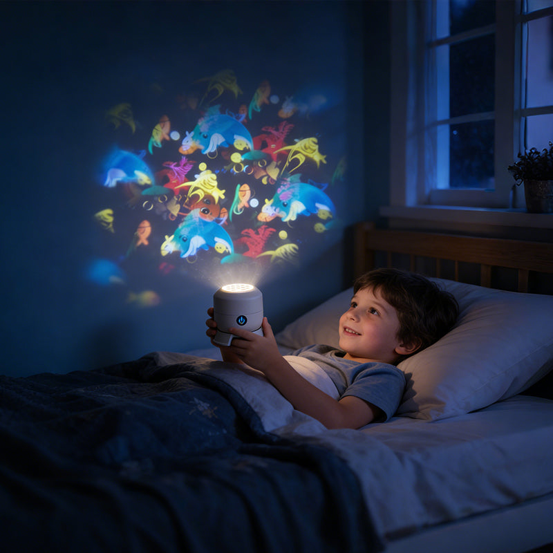 OceanGlow™ | Projektor Lampe – Rotierende Wellen, LED Nachtlicht & USB