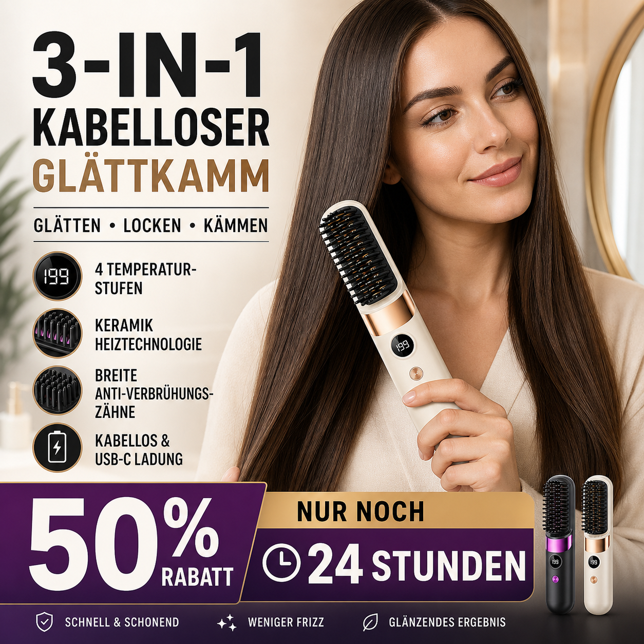 Kabelloses 4-in-1 Haarstyling-Tool USB-C | StylePro