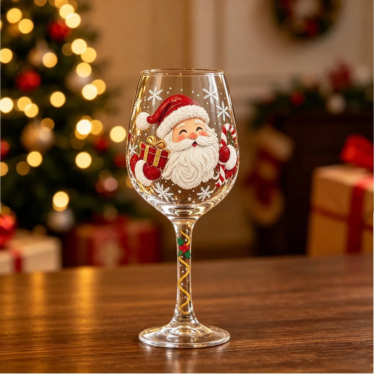 Weihnachtsglas auf dem Tisch