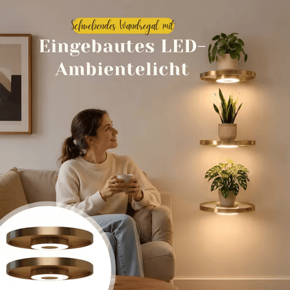 GlowingGold — LED Schwebendes Pflanzen-Wandregal | 50% RABATT