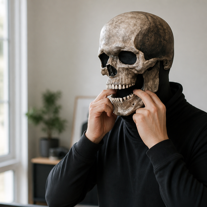 Realistische bewegliche Kinn Soft Latex Schädelmaske