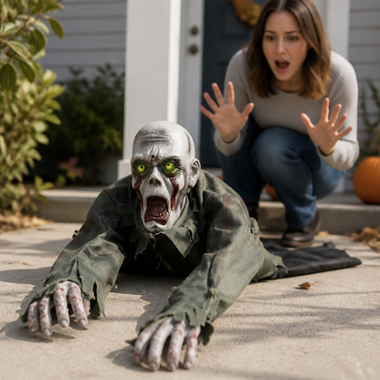 Kriechende Geister-Deko mit Bewegungssensor – leuchtende Augen & gruselige Sounds für Halloween
