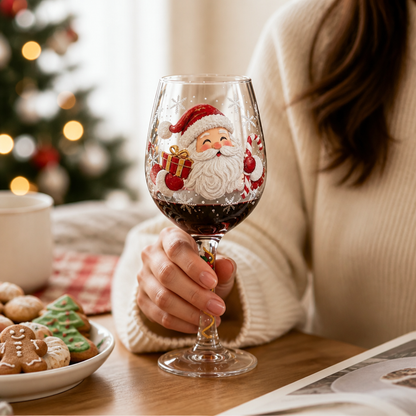 Weihnachtsglas mit Rotwein