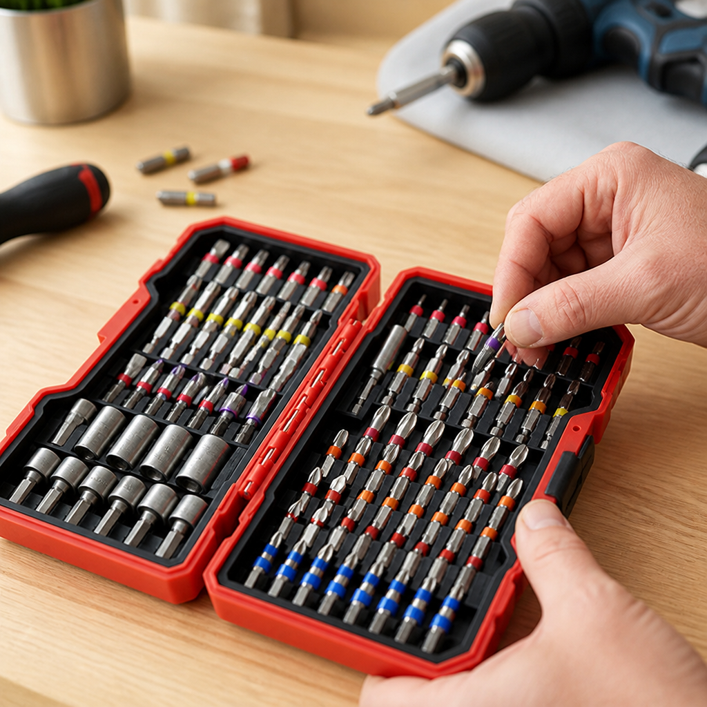Langlebiges S2-Stahl- und farbcodiertes Schraubendreher-Bit-Set (83-teilig)