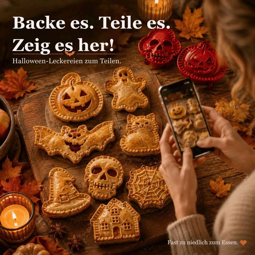 Halloween Pie Formen Set mit 8 Motiven für Mini Pies und Teigtaschen