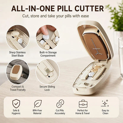 PillMate™ | Kompakter Tablettenteiler mit Klingenführung