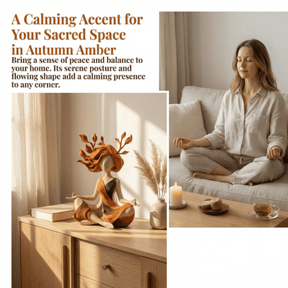 Handgefertigte Yoga-Dekofigur meditatives Design | SerenityLeaf™