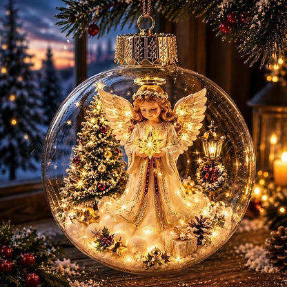 Beleuchteter Weihnachtsanhänger mit LED und Miniatur Szene