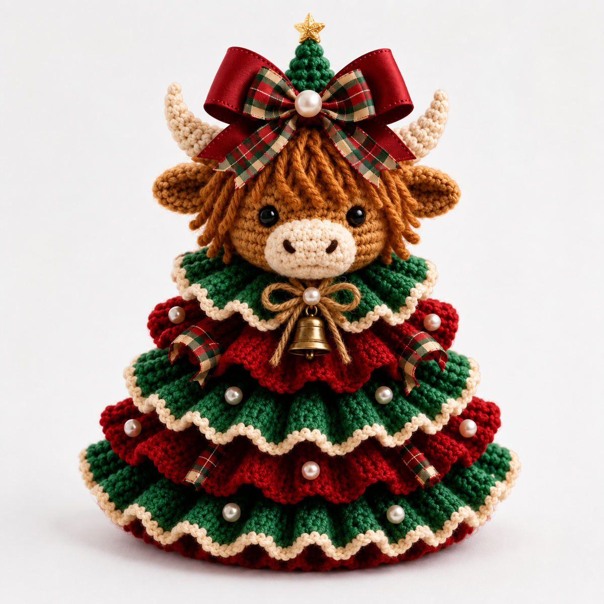 DIY Häkelset Hochlandrind Weihnachtsanhänger
