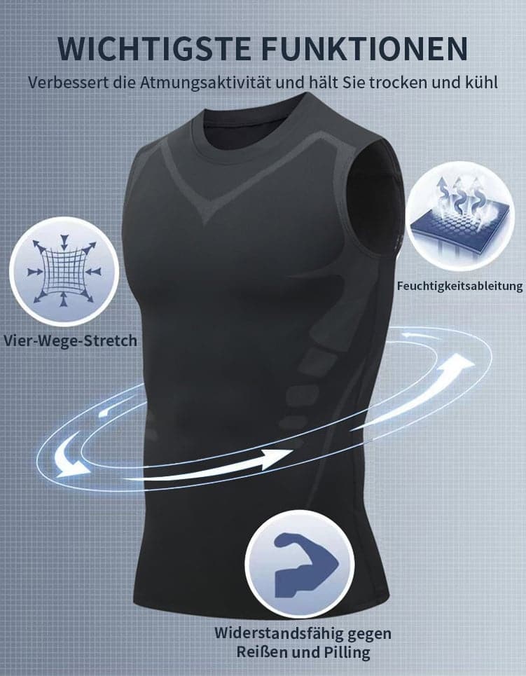 1+1 in kaching - Kompressions-Tanktop für Männer schlankmachend | CoreSlim