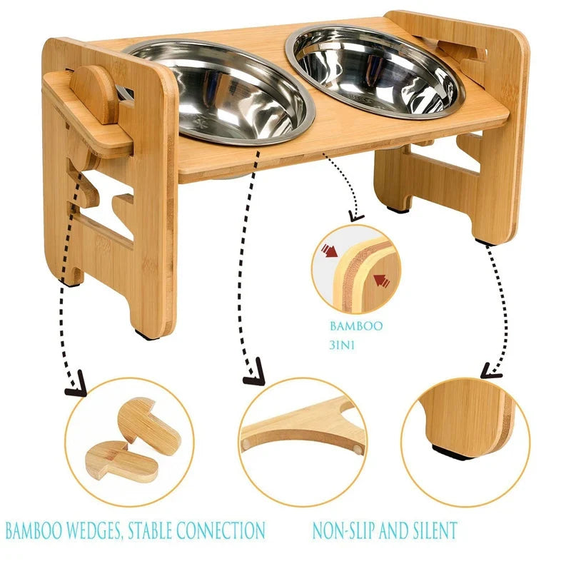 GlideBowl – Erhöhter Futternapf-Ständer aus Holz | 50 % RABATT