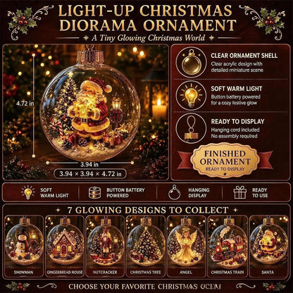 Beleuchteter Weihnachtsanhänger mit LED und Miniatur Szene