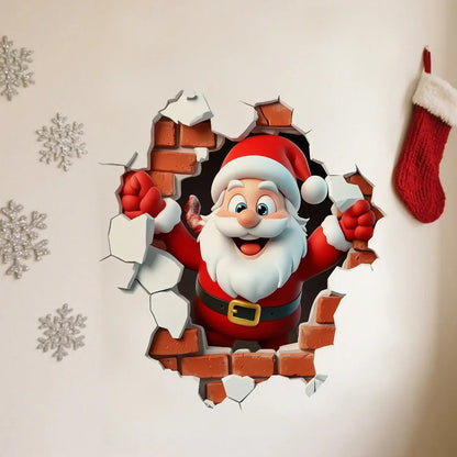 3D Weihnachtsmann Wandsticker aus PVC