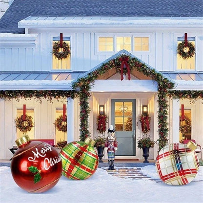 Aufblasbare Weihnachtskugel 60 cm – wetterfeste Deko für Innen und Außen, viele Designs