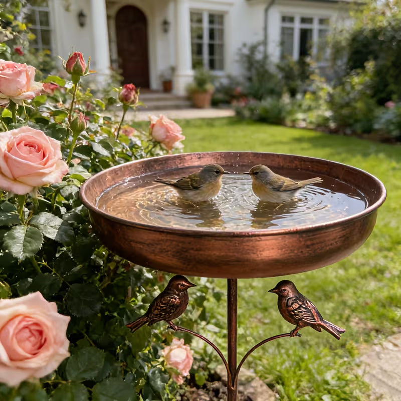 BirdHaven™ | Vogelbad | Mit Ständer | Robuste Metallschale