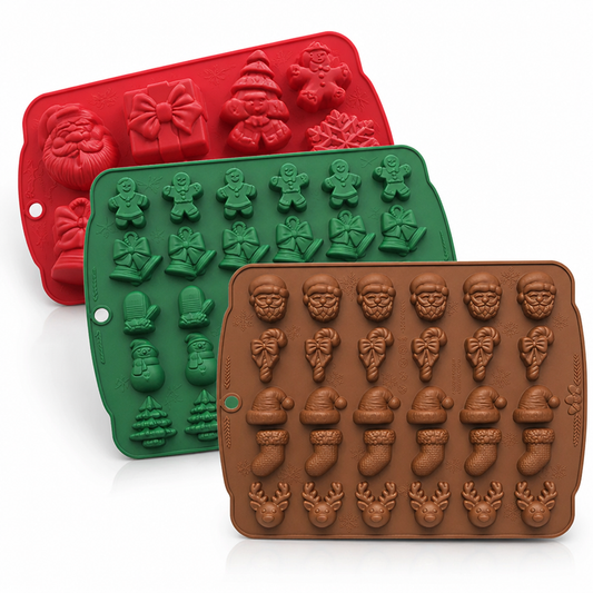 Silikon-Weihnachtsbackform Set in drei Farben