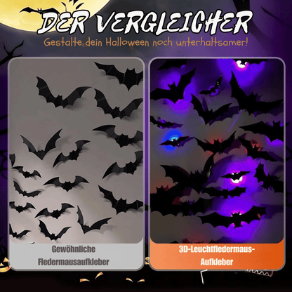 Halloween LED Fledermäuse mit lila Licht und Klebepads