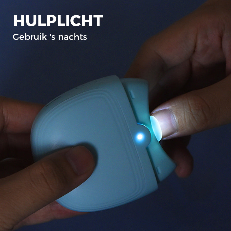 NailEase™ | Elektrischer Nagelknipser – USB wiederaufladbar mit Auffangbehälter & LED Licht