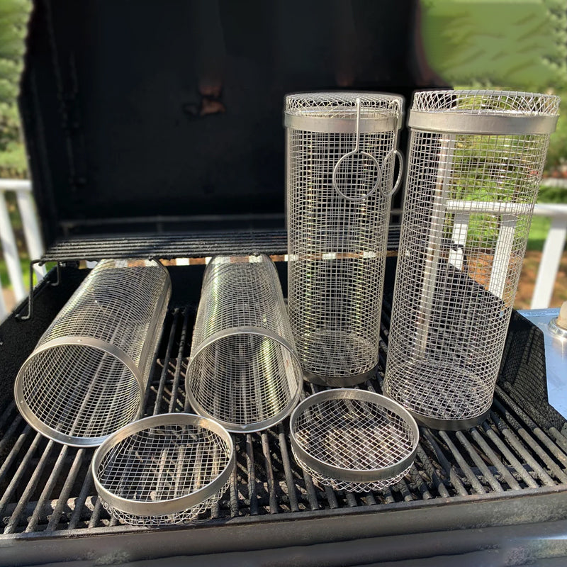 GrillMaster | 360° BBQ Grillkorb aus Edelstahl | Gleichmäßiges Grillen ohne Anbrennen | 1+1 GRATIS