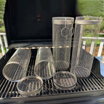 GrillMaster | 360° BBQ Grillkorb aus Edelstahl | Gleichmäßiges Grillen ohne Anbrennen | 1+1 GRATIS