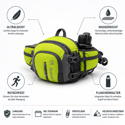 Outdoor-Hüfttasche wasserdicht & verstellbar | StrideEase™