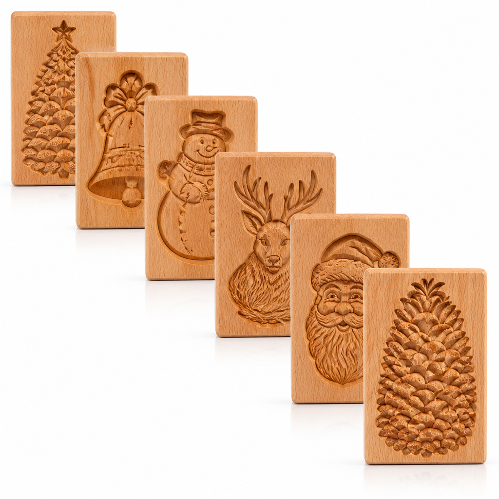 Holz-Keksformen Set mit verschiedenen Motiven