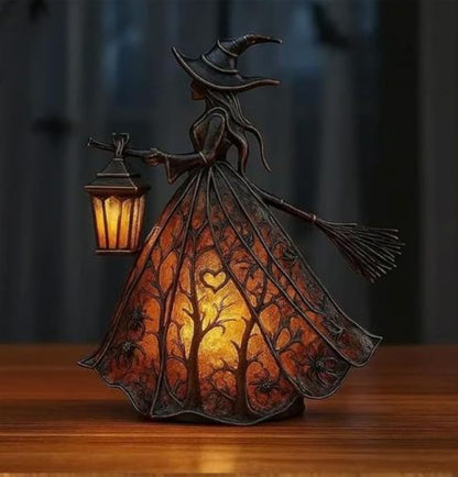 Halloween Hexenlaterne mit warmweißem LED Licht