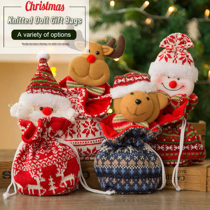 Gestrickte Weihnachts-Geschenksäckchen