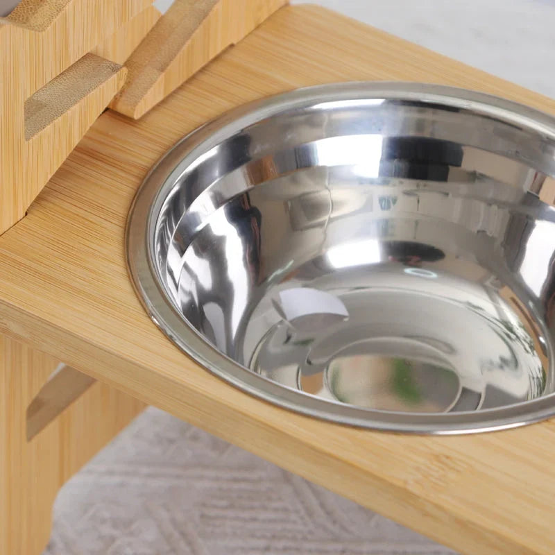 GlideBowl – Erhöhter Futternapf-Ständer aus Holz | 50 % RABATT