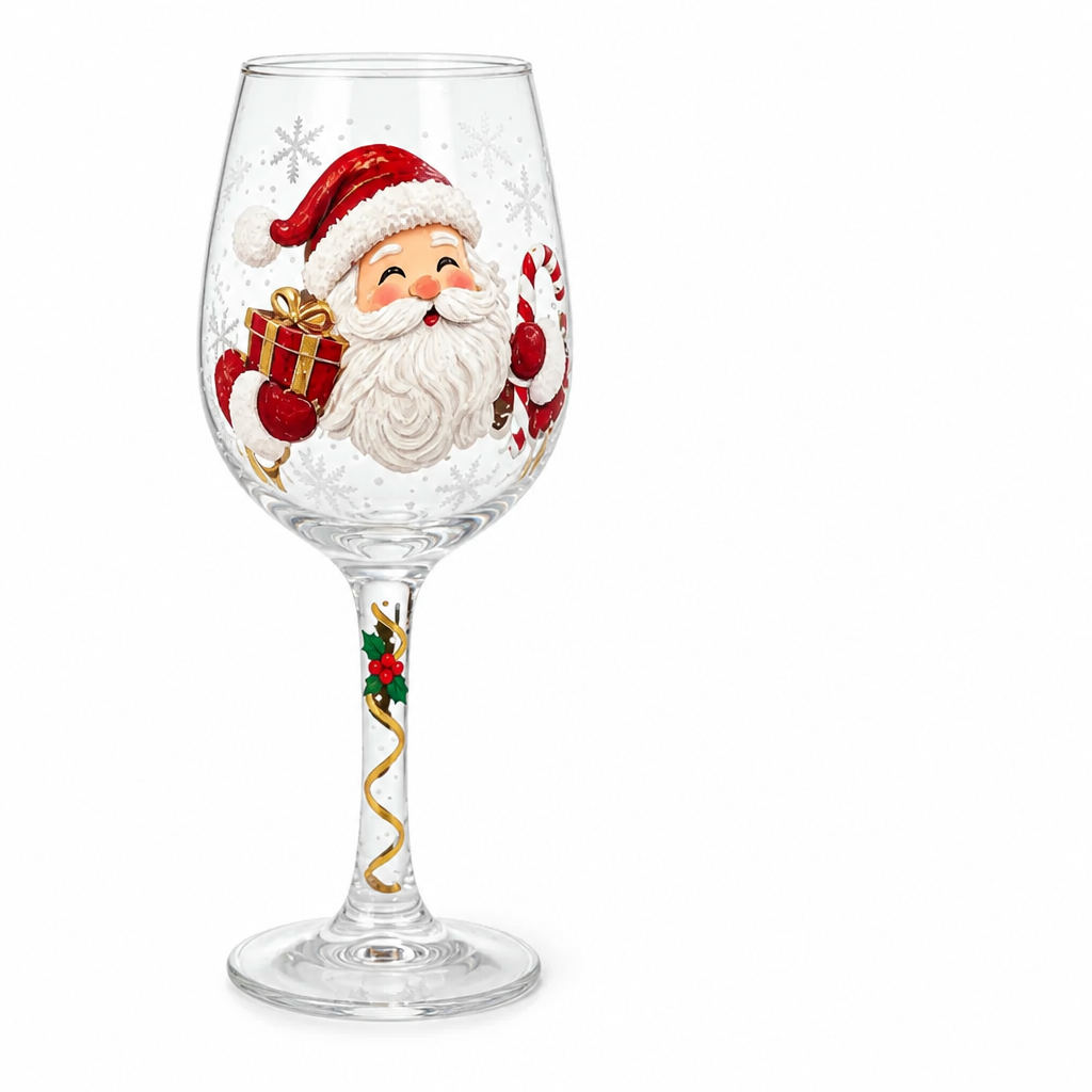 Weihnachtsglas Weihnachtsmann Druck