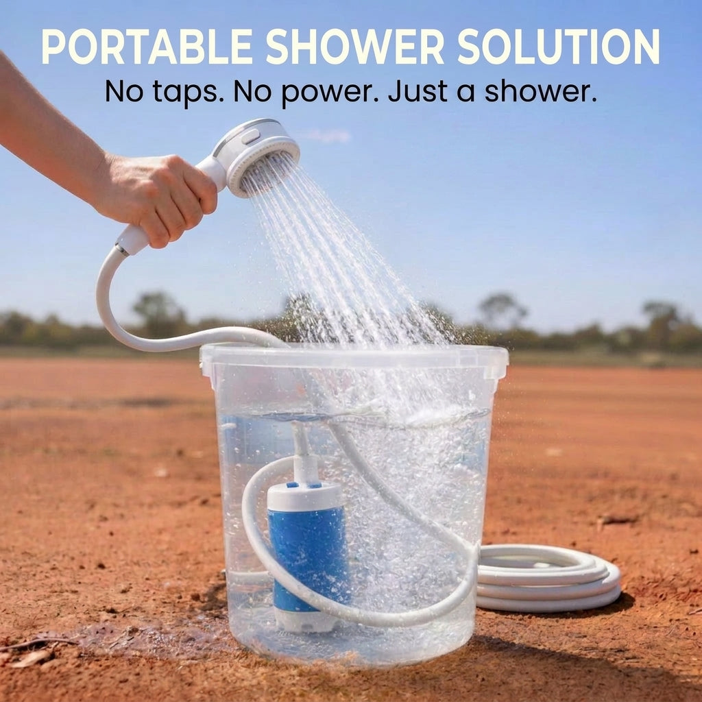 ShowerGo™ | Mobile Outdoor-Dusche mit Akku – Duschen, wo es keine Dusche gibt