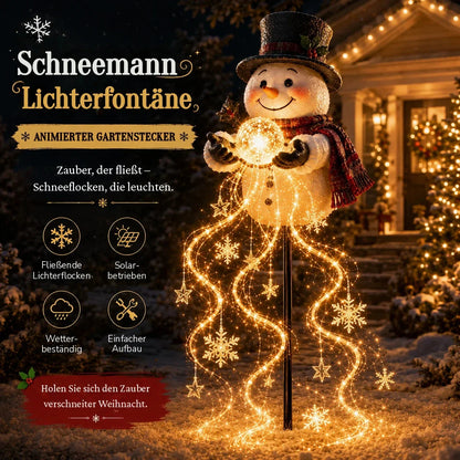 Solar-Gartenstecker Schneemann mit LED-Lichtern