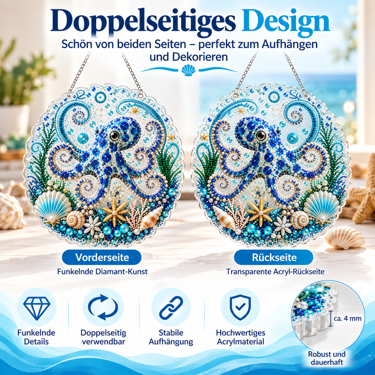 DIY Perlenbild Meerestiere mit 3D-Effekt