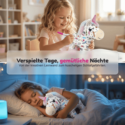 Waschbares Ausmal Plüschtier mit 12 Markern