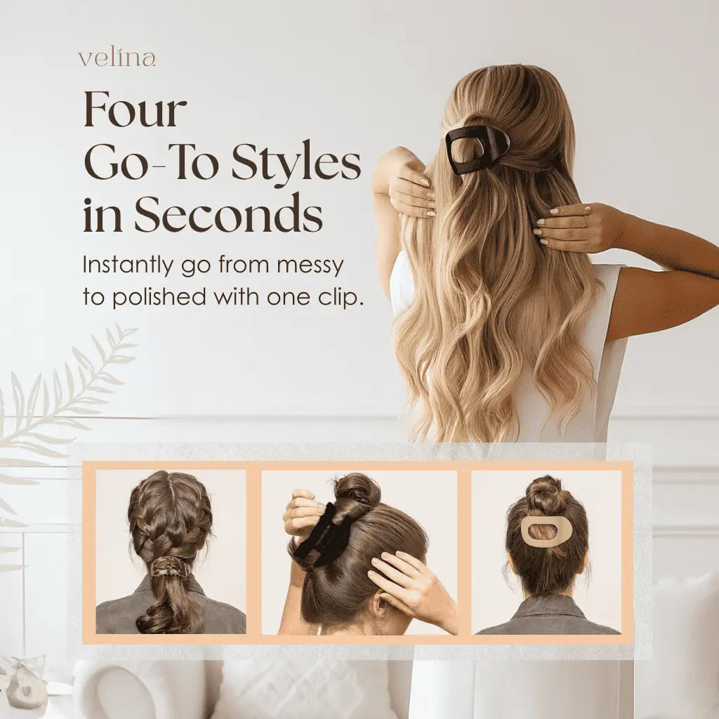 Velina™ – Set aus 4 flachen Komfort-Haarclips