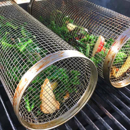 GrillMaster | 360° BBQ Grillkorb aus Edelstahl | Gleichmäßiges Grillen ohne Anbrennen | 1+1 GRATIS