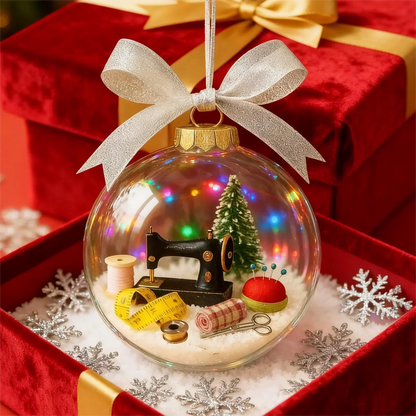 Weihnachtskugel Mini-Nähszene Detailansicht