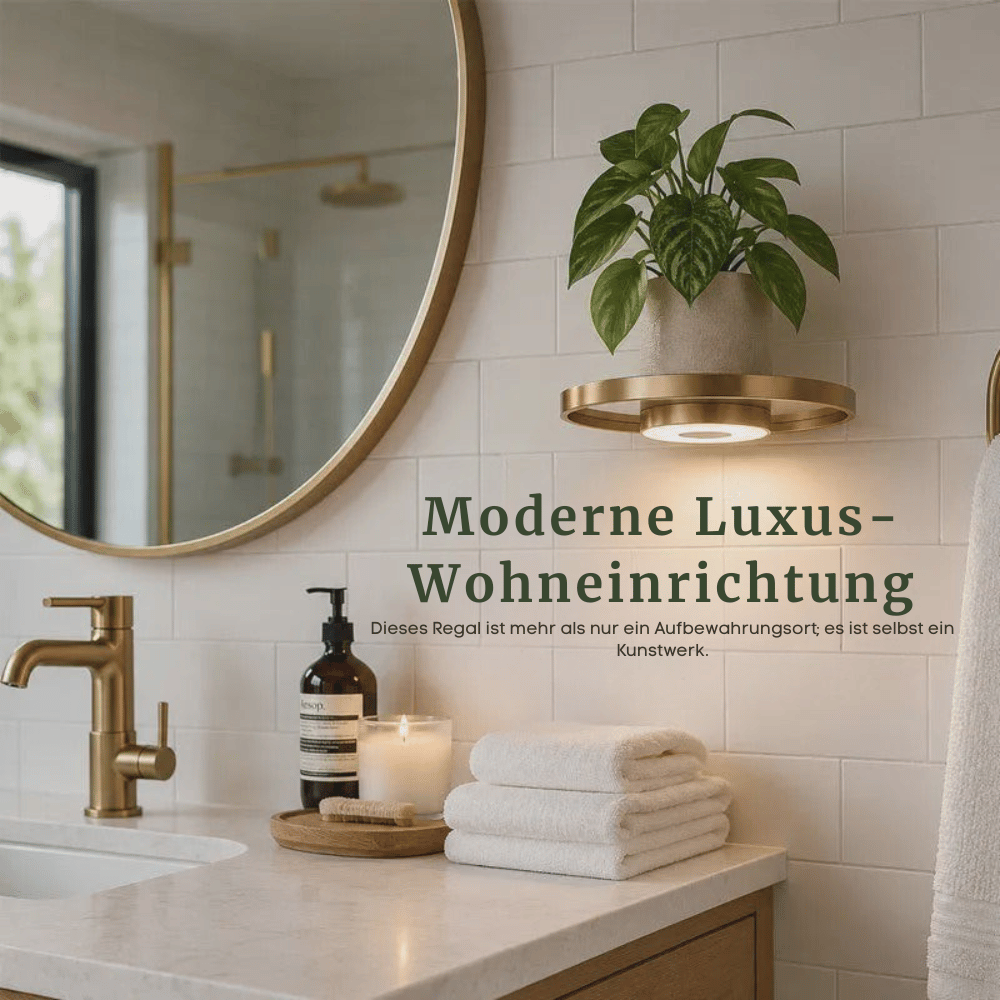 GlowingGold — LED Schwebendes Pflanzen-Wandregal | 50% RABATT