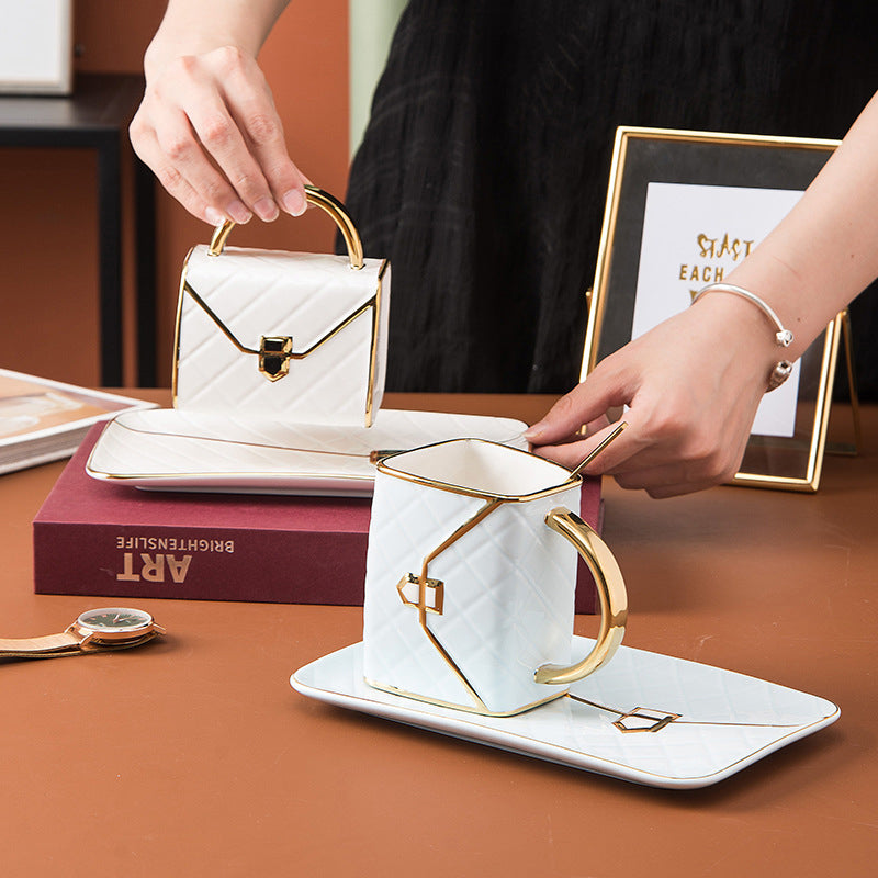 Handtaschen-Tasse weiß