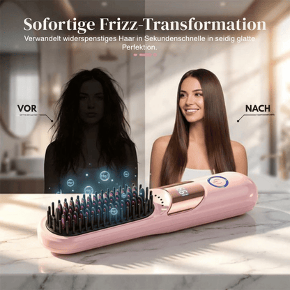 Ionen Glättbürste mit 3 Temperaturstufen und USB C Aufladung