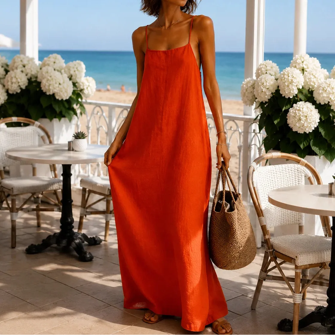 Marelle – Maxi-Unterkleid in Leinenoptik