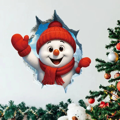 3D Weihnachtsmann Wandsticker aus PVC