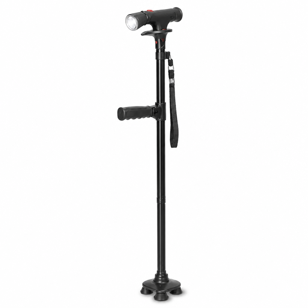 Leichter Aluminium-4-Punkt-Faltstock (LED & Alarm)