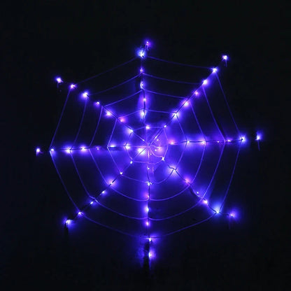 Halloween Spinnennetz LED Lichterkette 5 m mit Fernbedienung