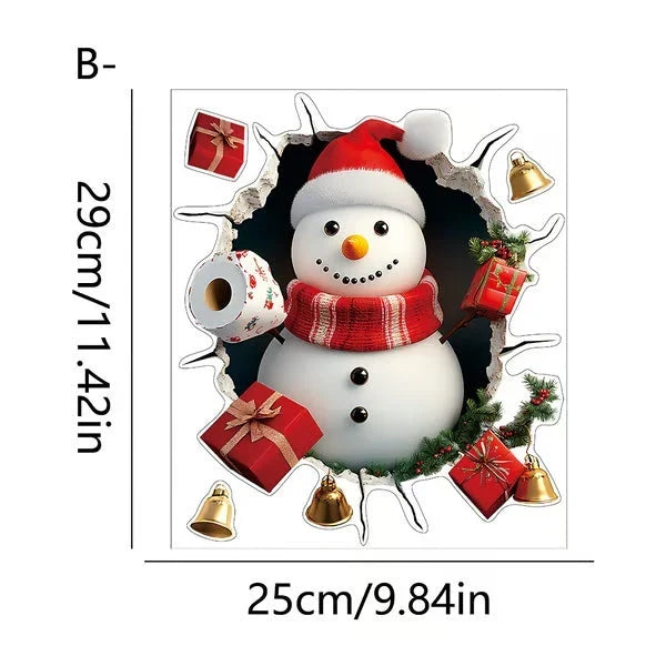 3D Weihnachtsmann Wandsticker aus PVC
