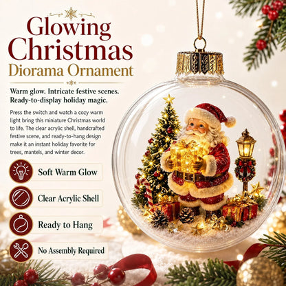 Beleuchteter Weihnachtsanhänger mit LED und Miniatur Szene