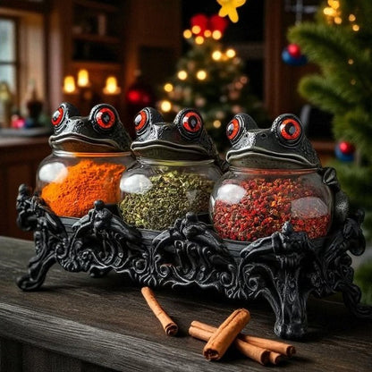 FrogMyst Gewürzgläser festlich dekoriert