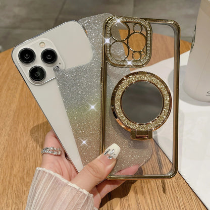 Luxus Glitzer Spiegel Handyhülle mit Ringhalter – Stil, Schutz & Glamour in einem!