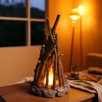 Nachtlicht aus Holz und Natursteinen mit Touch Funktion