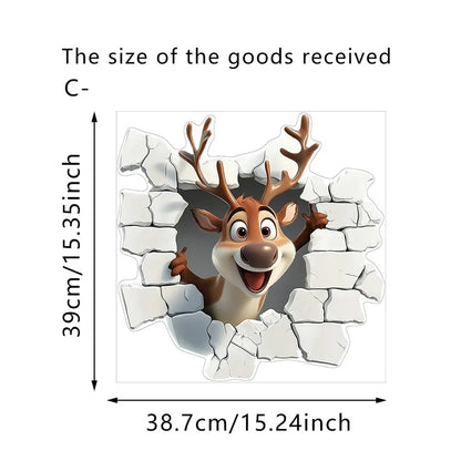 3D Weihnachtsmann Wandsticker aus PVC